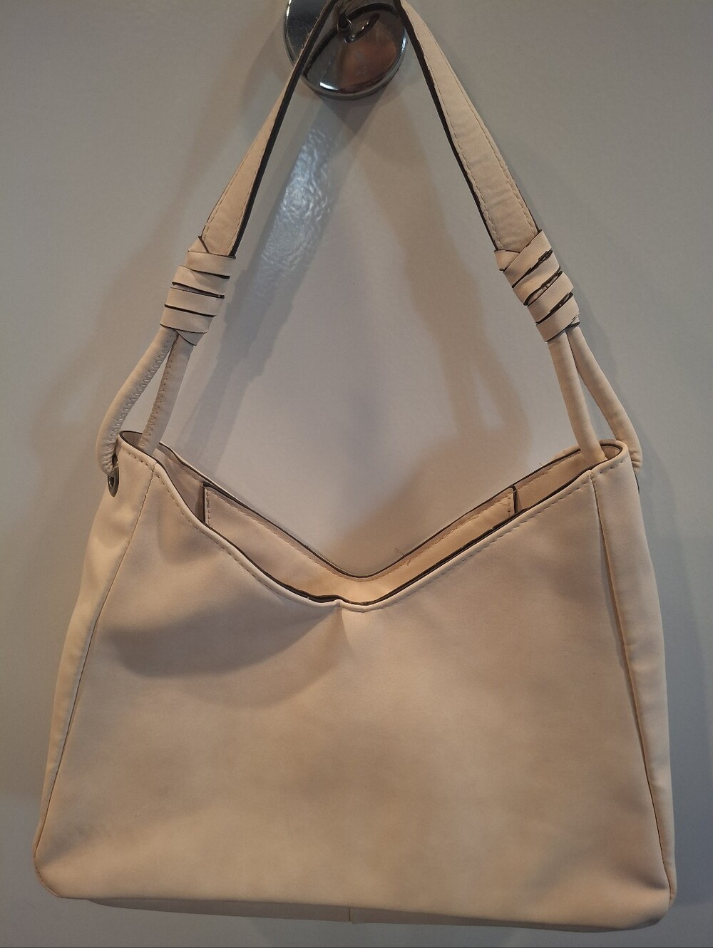 Source Unknown Cream Shoulder Hobo Bag